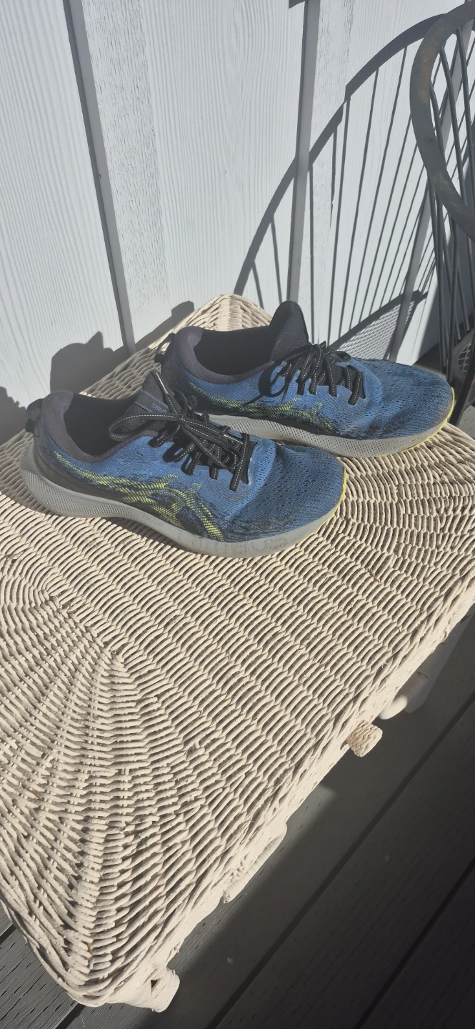 ASICS Blue and Yellow Running Shoes