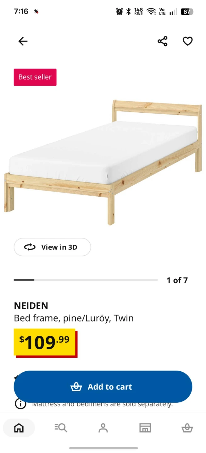 IKEA NEIDEN Twin Bed Frame