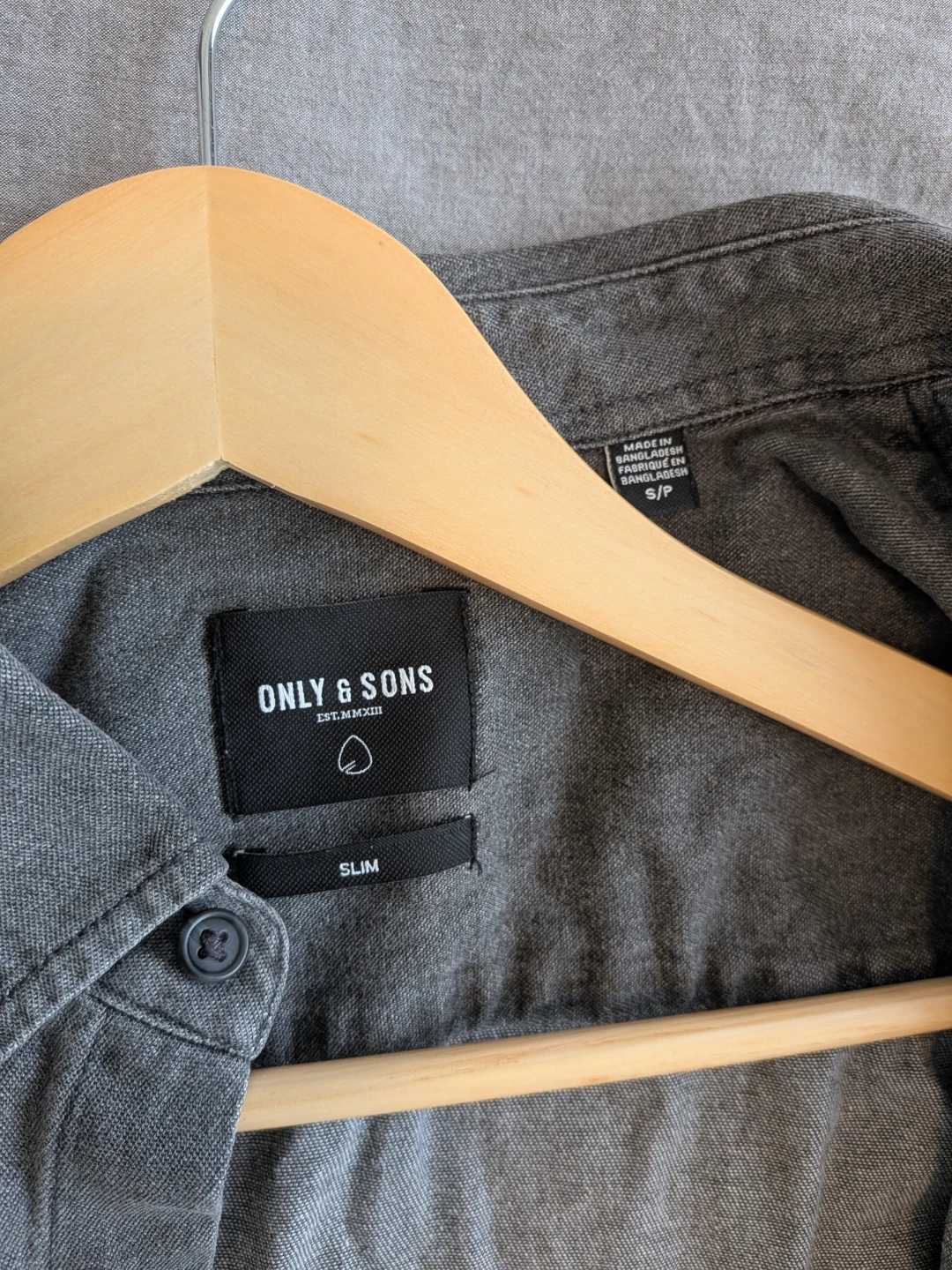 ONLY & SONS Slim Fit Button-Up Shirt - Grey - photo 2