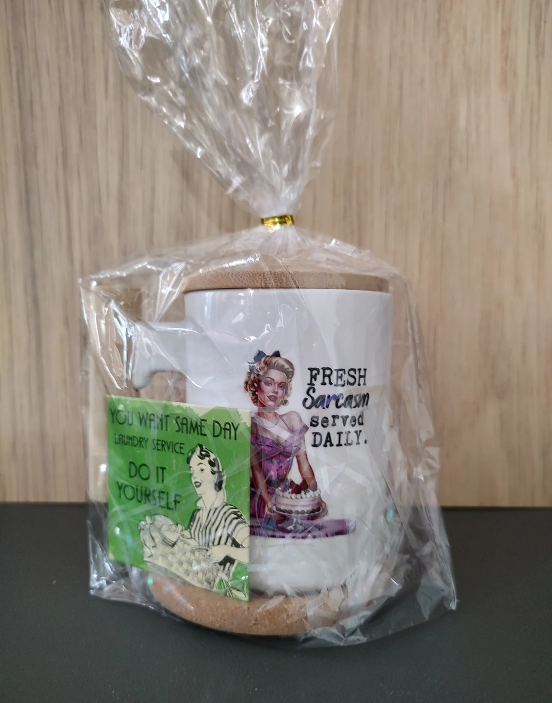 Gift set, Mug with Lid and Coaster, gifts for her