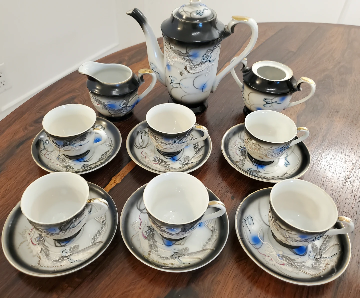 Vintage Japanese Moriage Dragonware Tea Set - photo 5