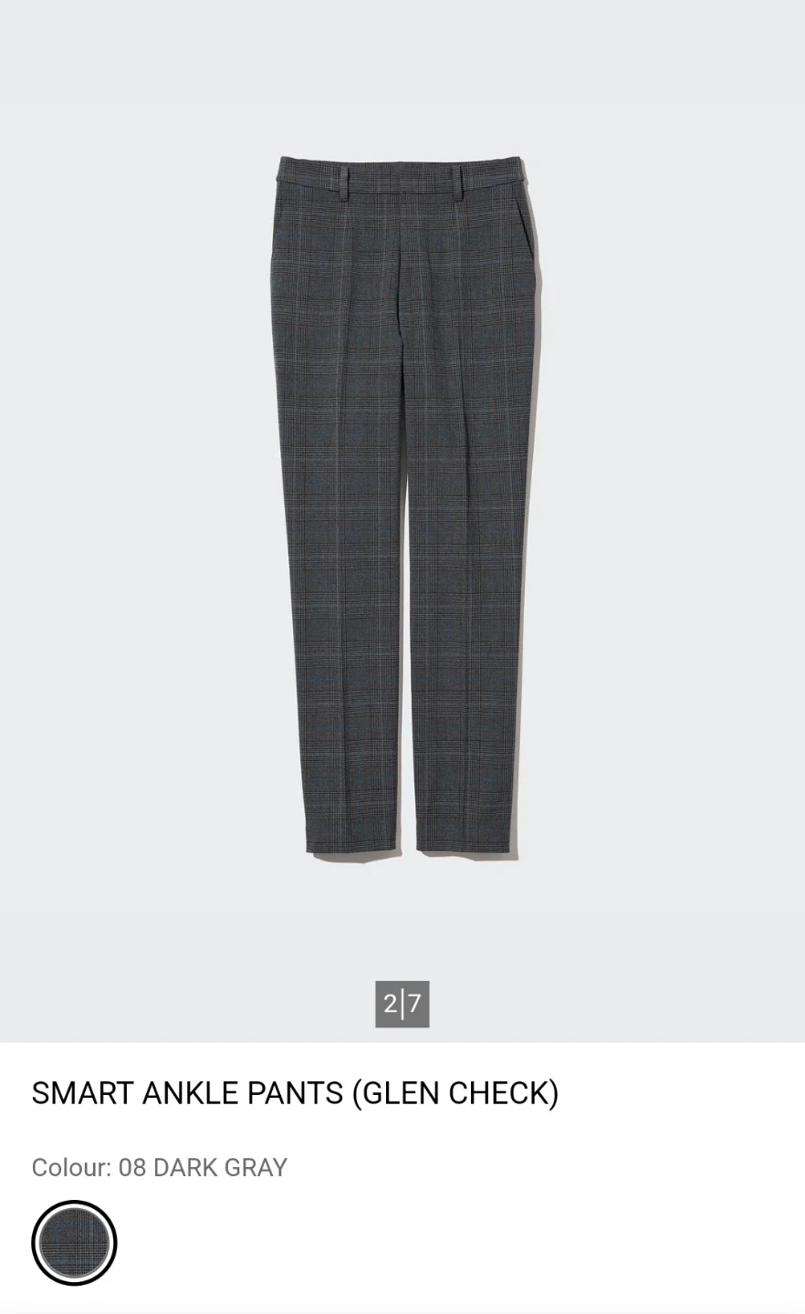 NWOT Uniqlo Smart Ankle Pants (Glen Check) - photo 2