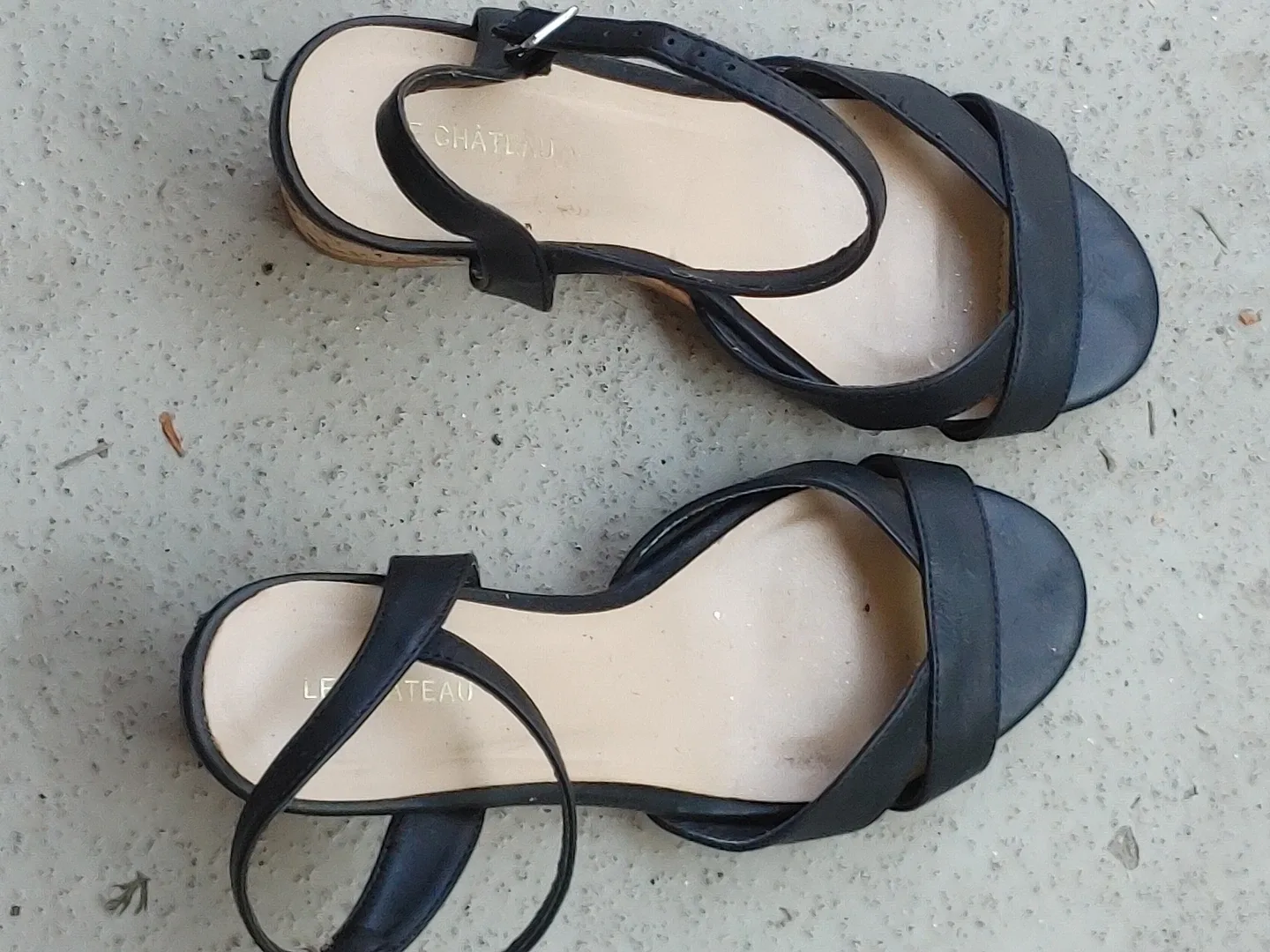 Le Château Black Strappy Sandals