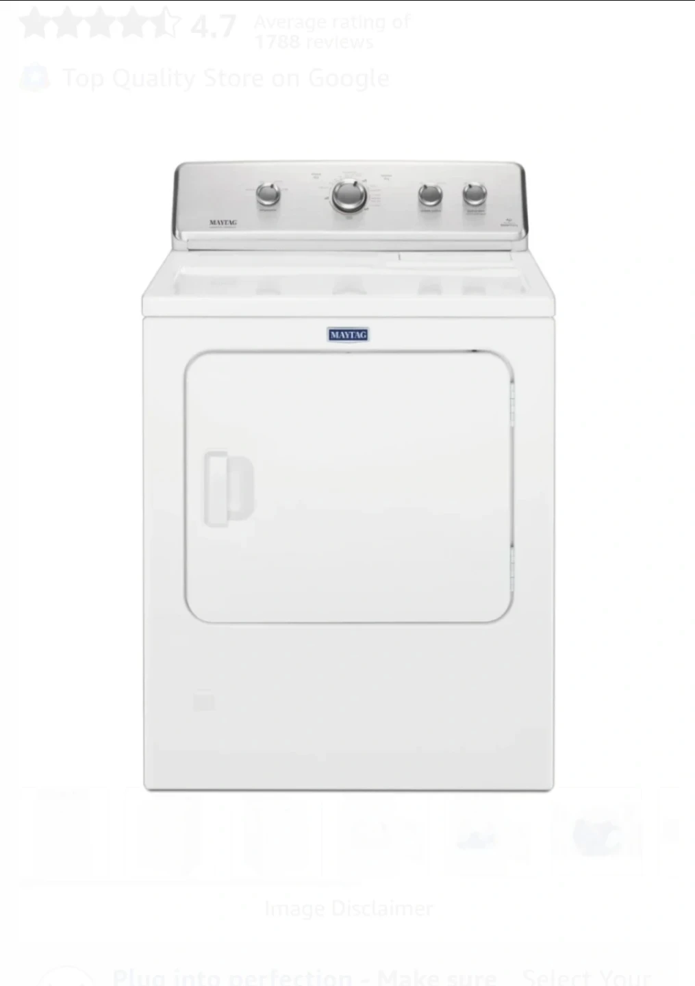 Maytag White Electric Dryer