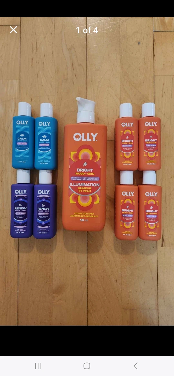 OLLY Bright, Renew, Calm with Vitamin Body Washes, Shower Gels