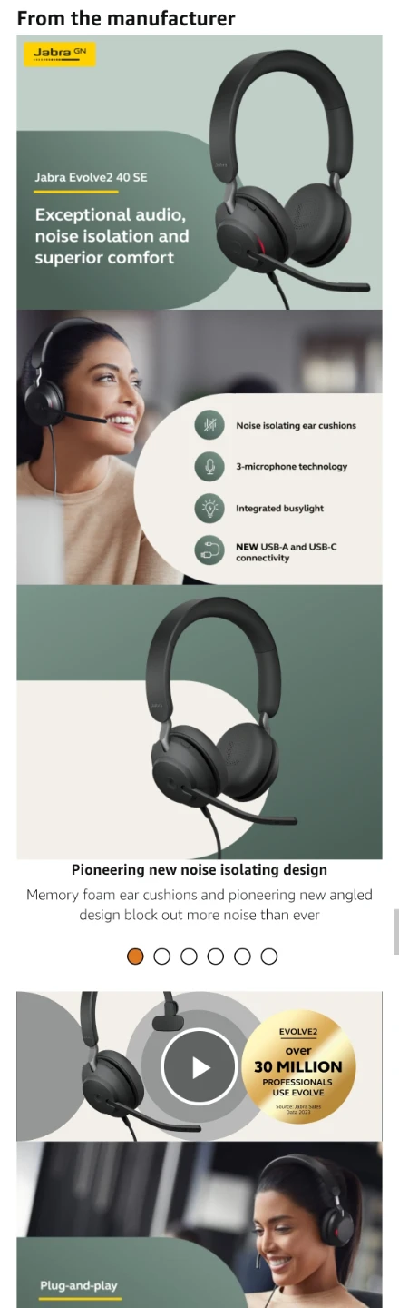 Jabra Evolve2 40 SE Wired Mono Headset - photo 5