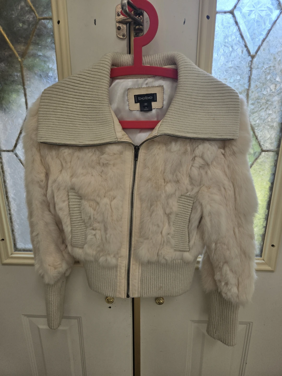 Bebe Rabbit Fur Bomber Jacket XS