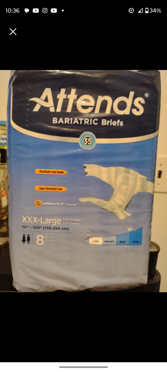 Attends Bariatric Briefs XXX-Large (8 count)