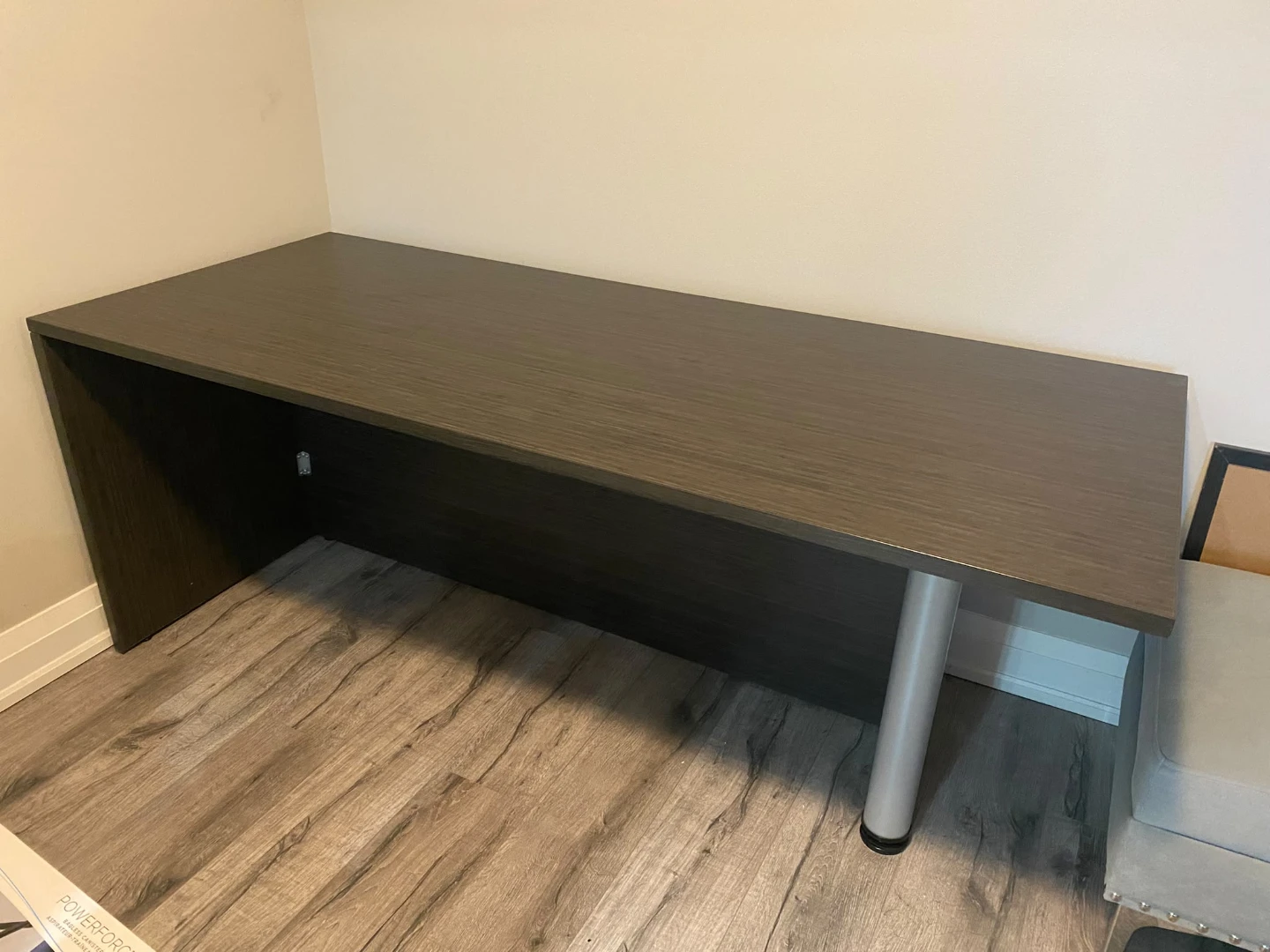 Dark Wood Desk with Silver Legs - photo 2