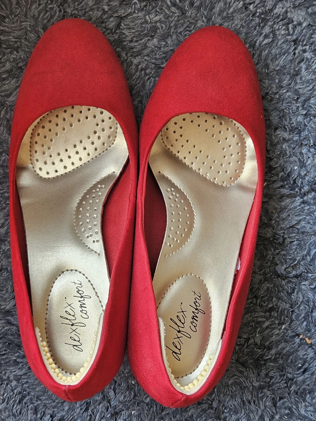 Red Comfort Heels Size 6W