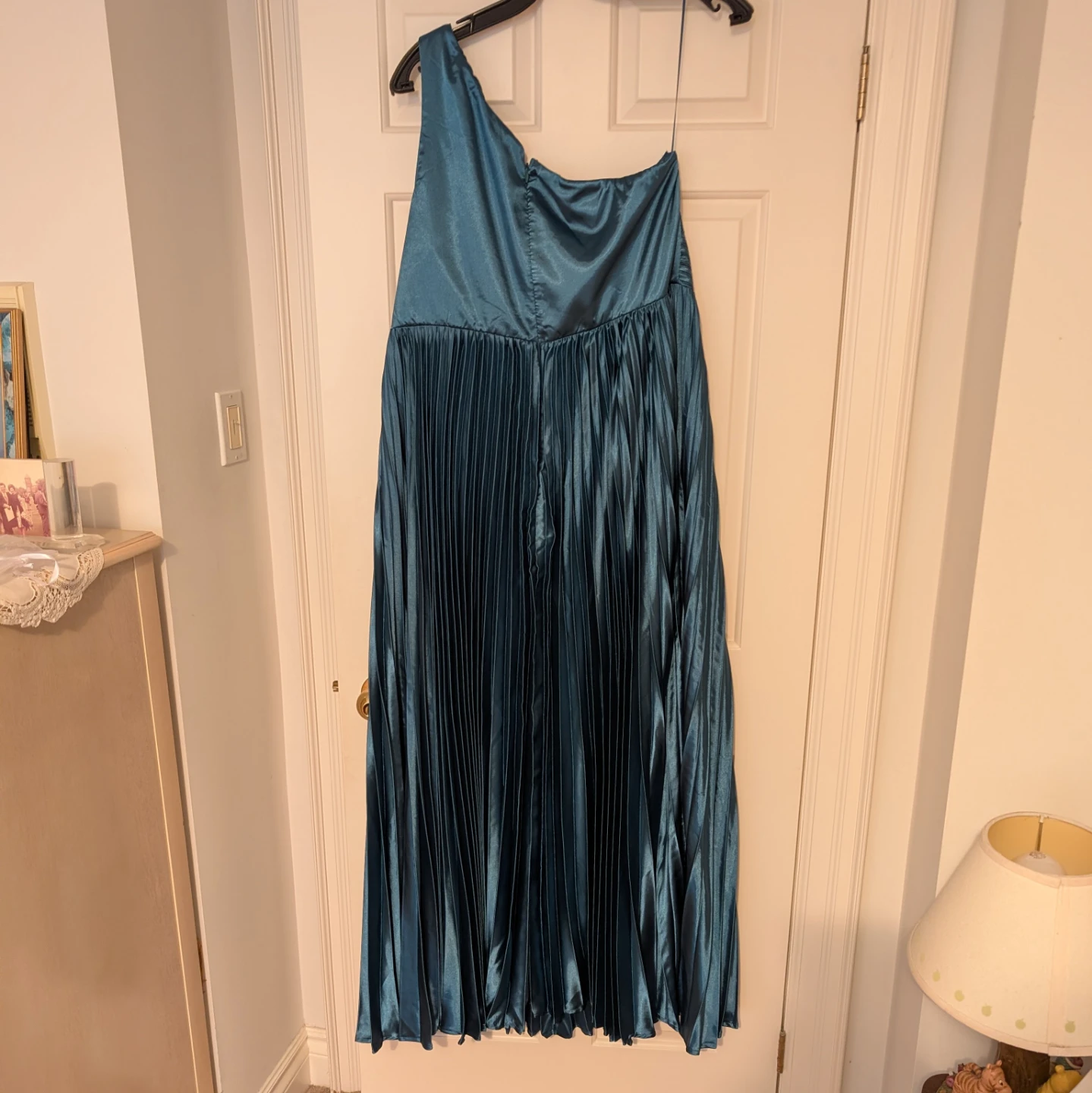 Fashion Nova Teal One Shoulder Pleated Maxi Dress - photo 5