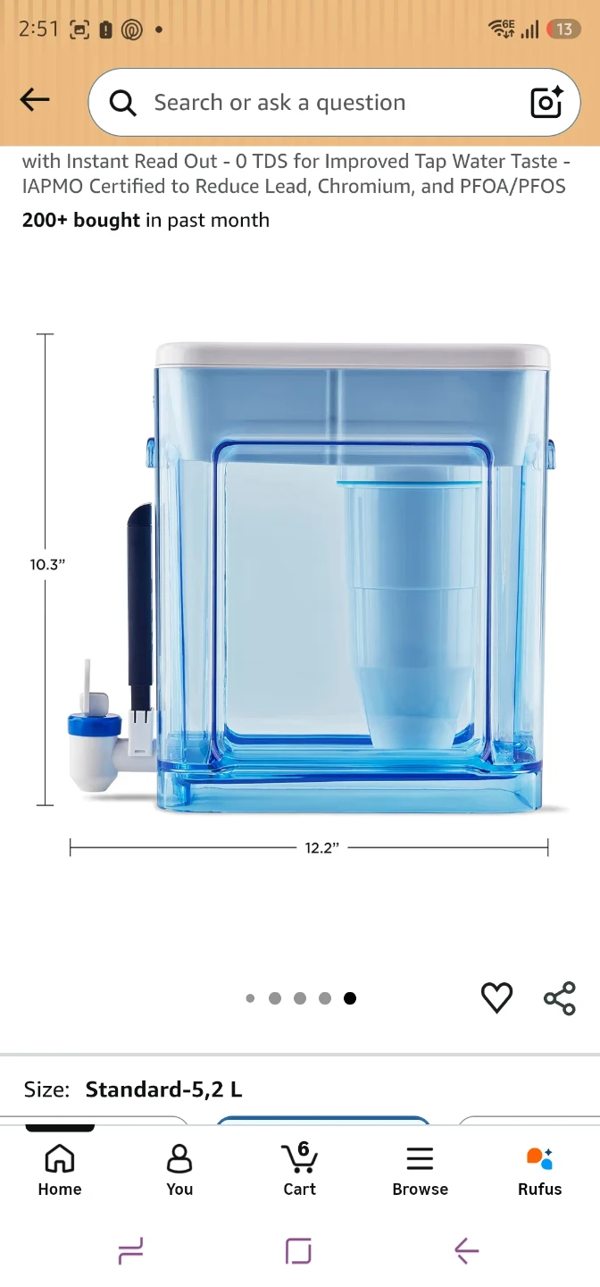 Culligan ZeroWater 5.2L Water Filter Pitcher with TDS Meter - photo 5