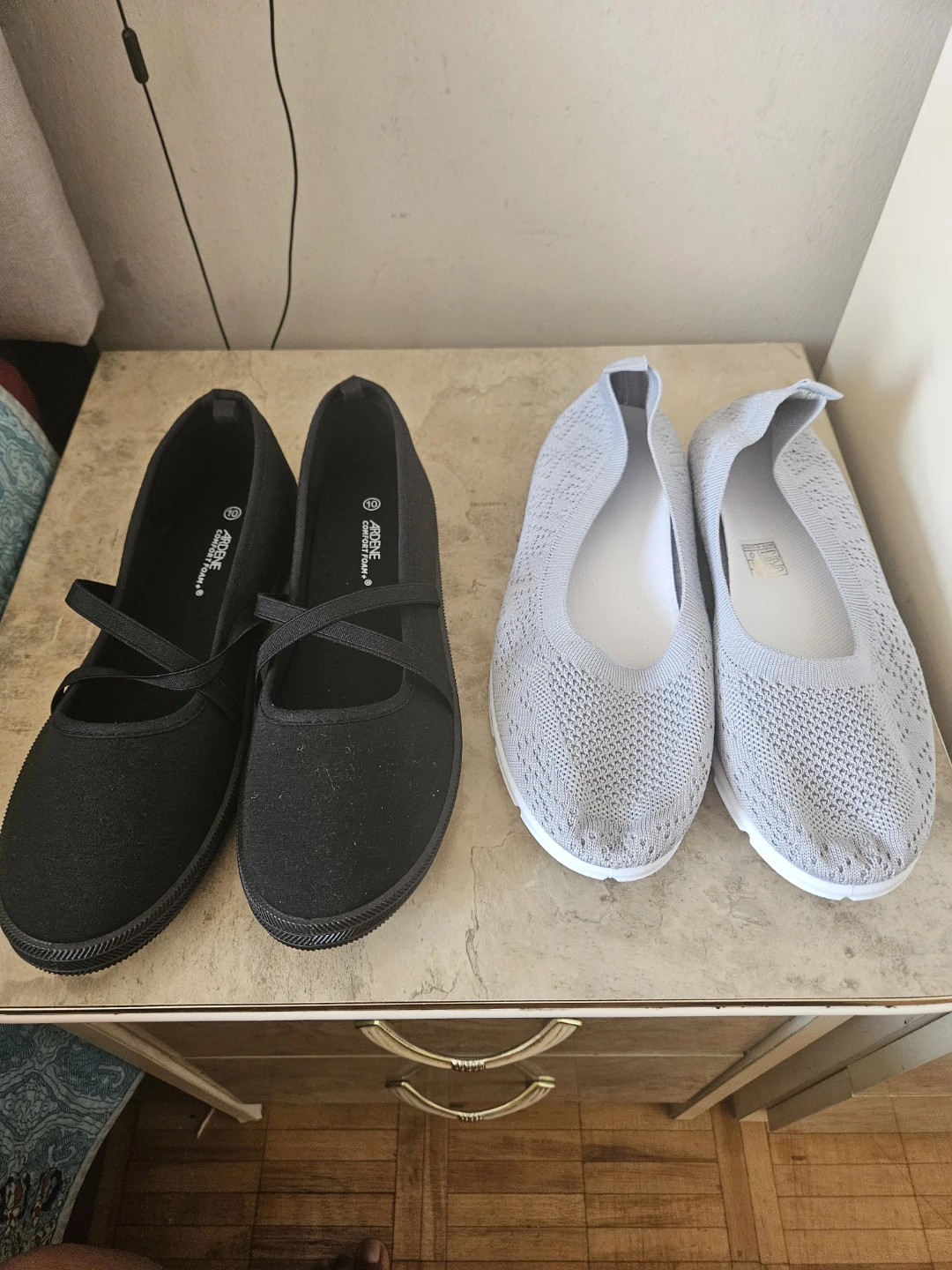 Aussie Comfort Ballet Flats - Black & Grey Combo