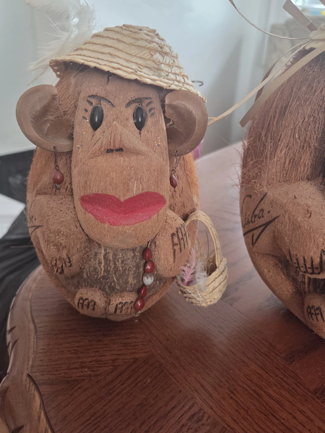 Handmade Coconut Monkey Figurine - photo 2