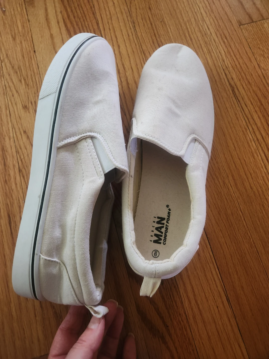 White Canvas Slip-on Shoes - photo 2