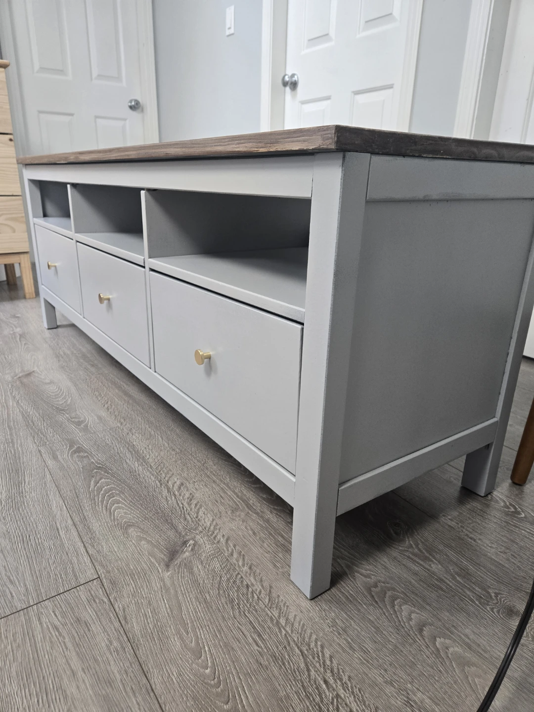 Refinished tv stand bench ikea hemnes - photo 3