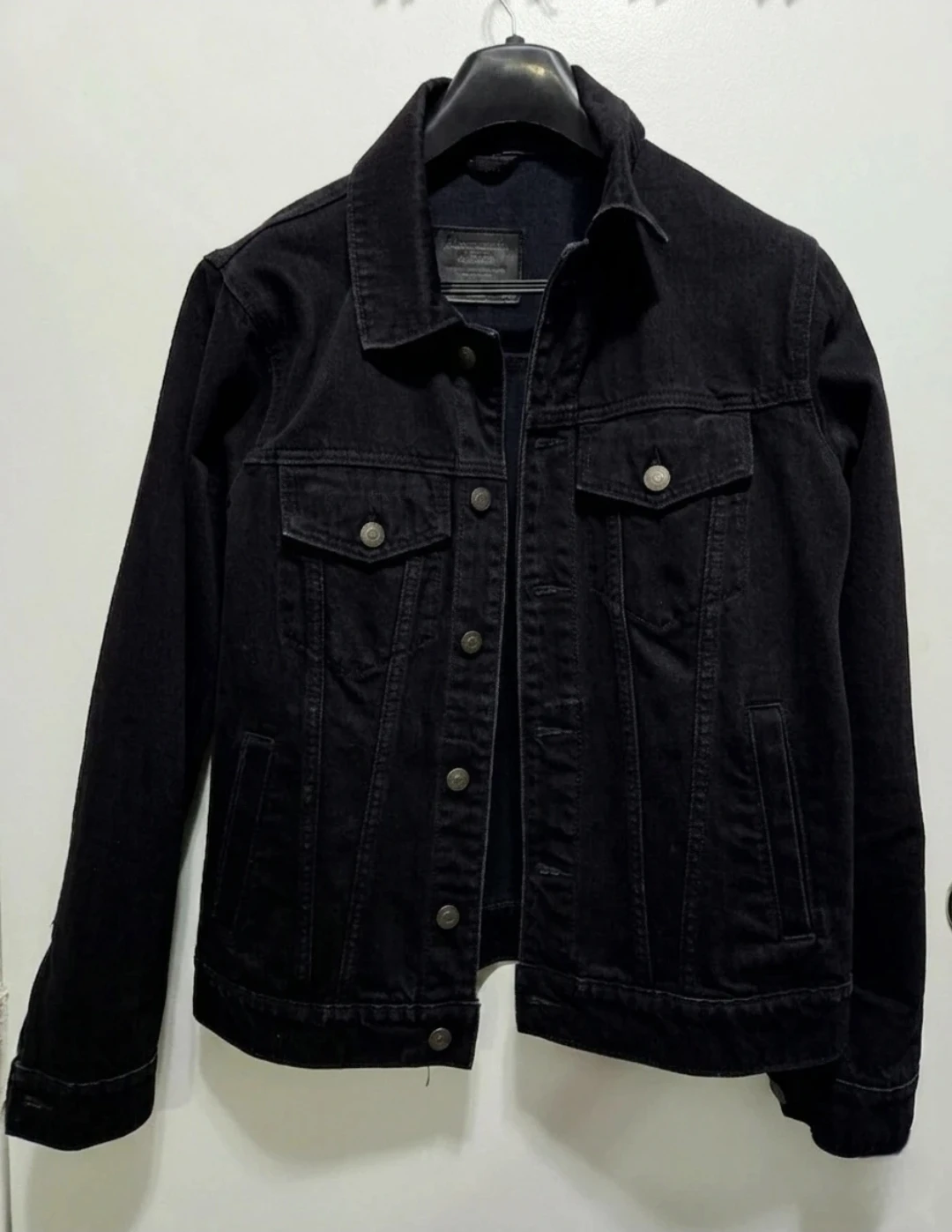 Abercrombie & Fitch Black Denim Jacket - Size S