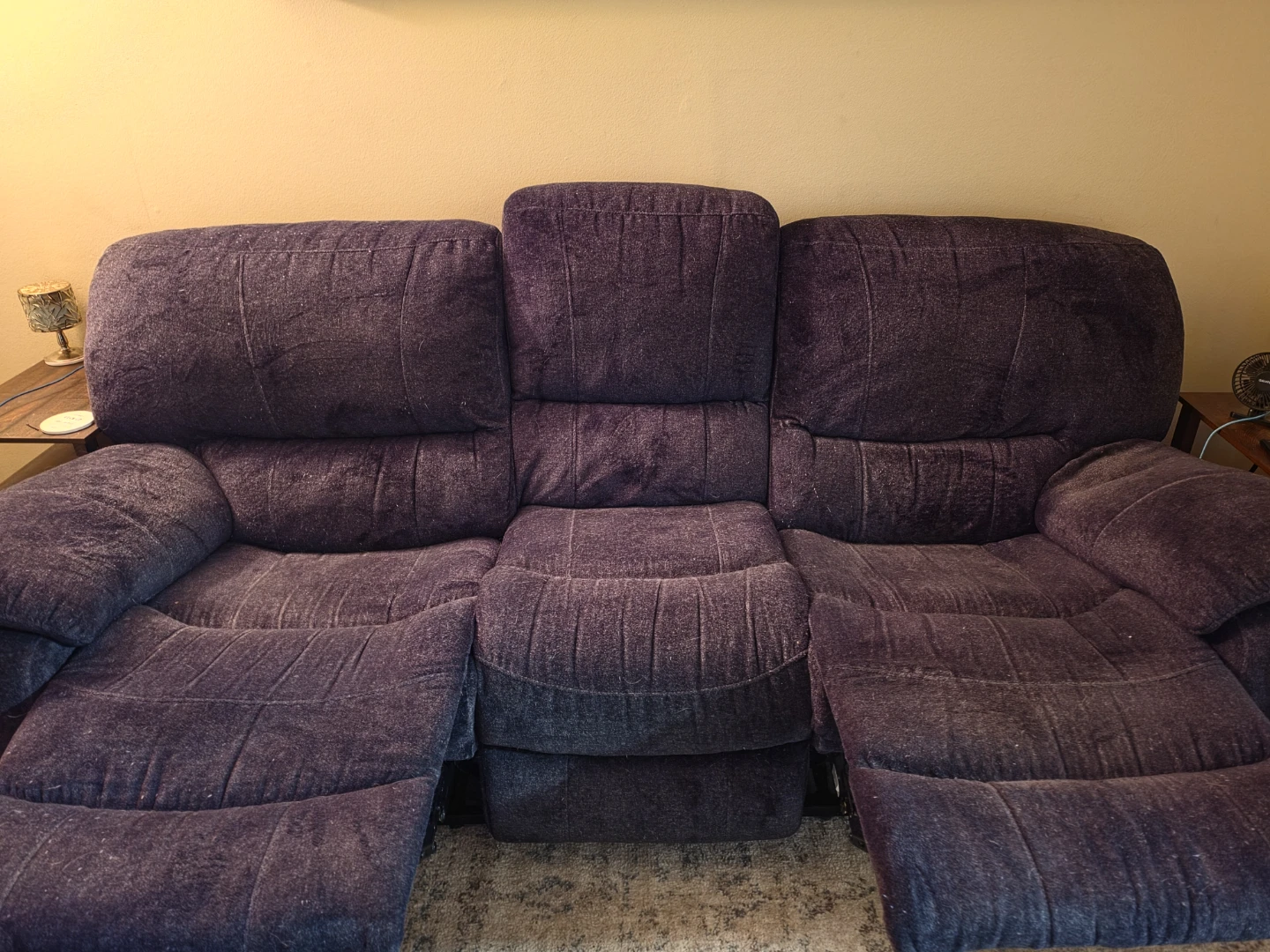 Black Three-Seater Reclining Sofa - photo 2