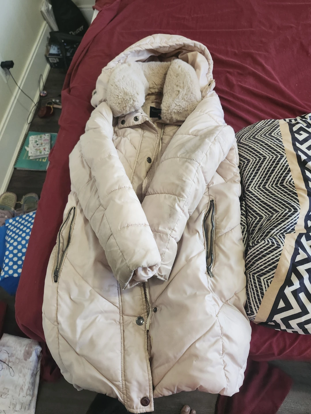 Puffer Coat with Fur Trim - photo 4