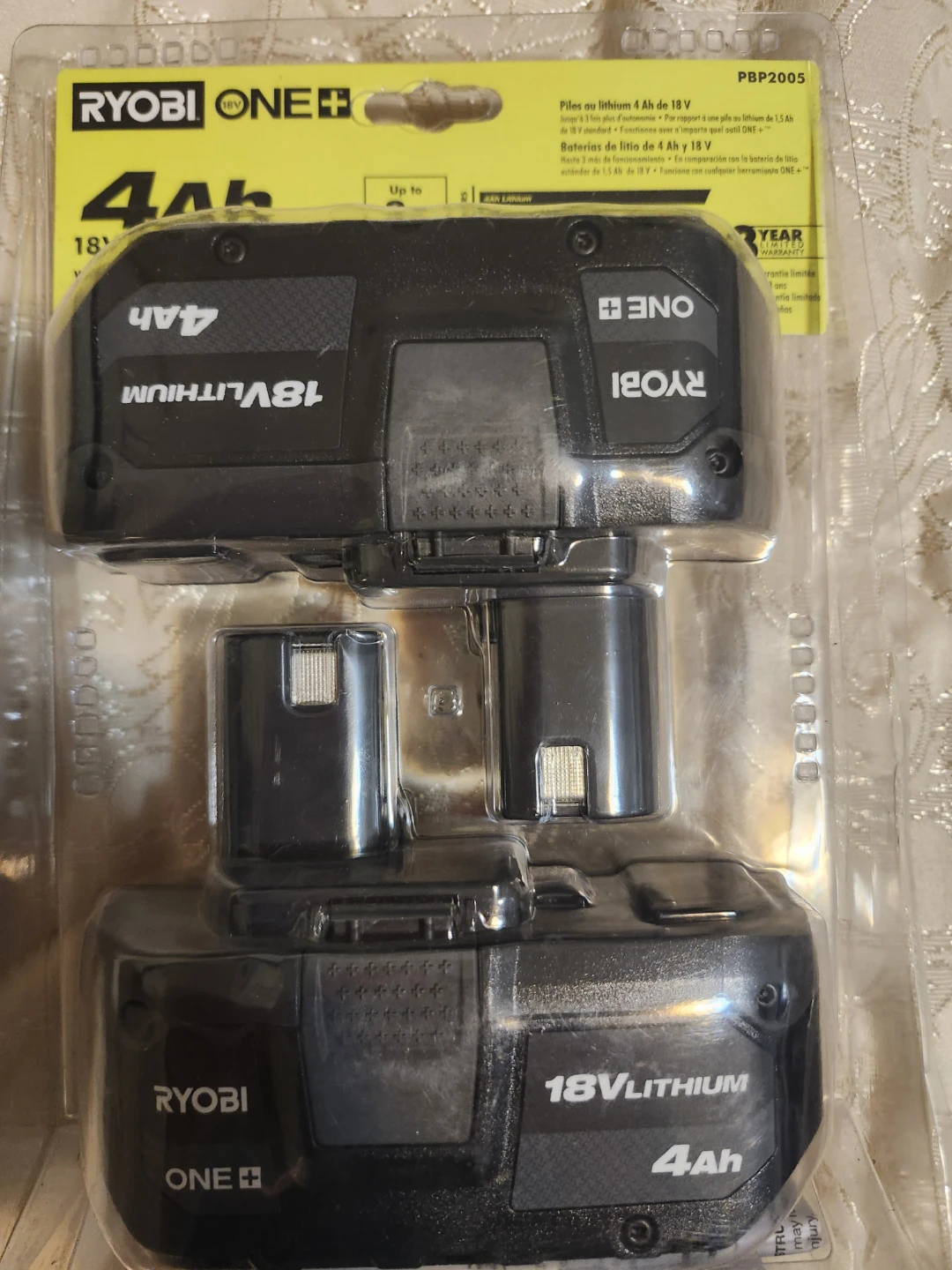 Ryobi ONE+ 18V Lithium 4Ah Batteries (2-Pack)