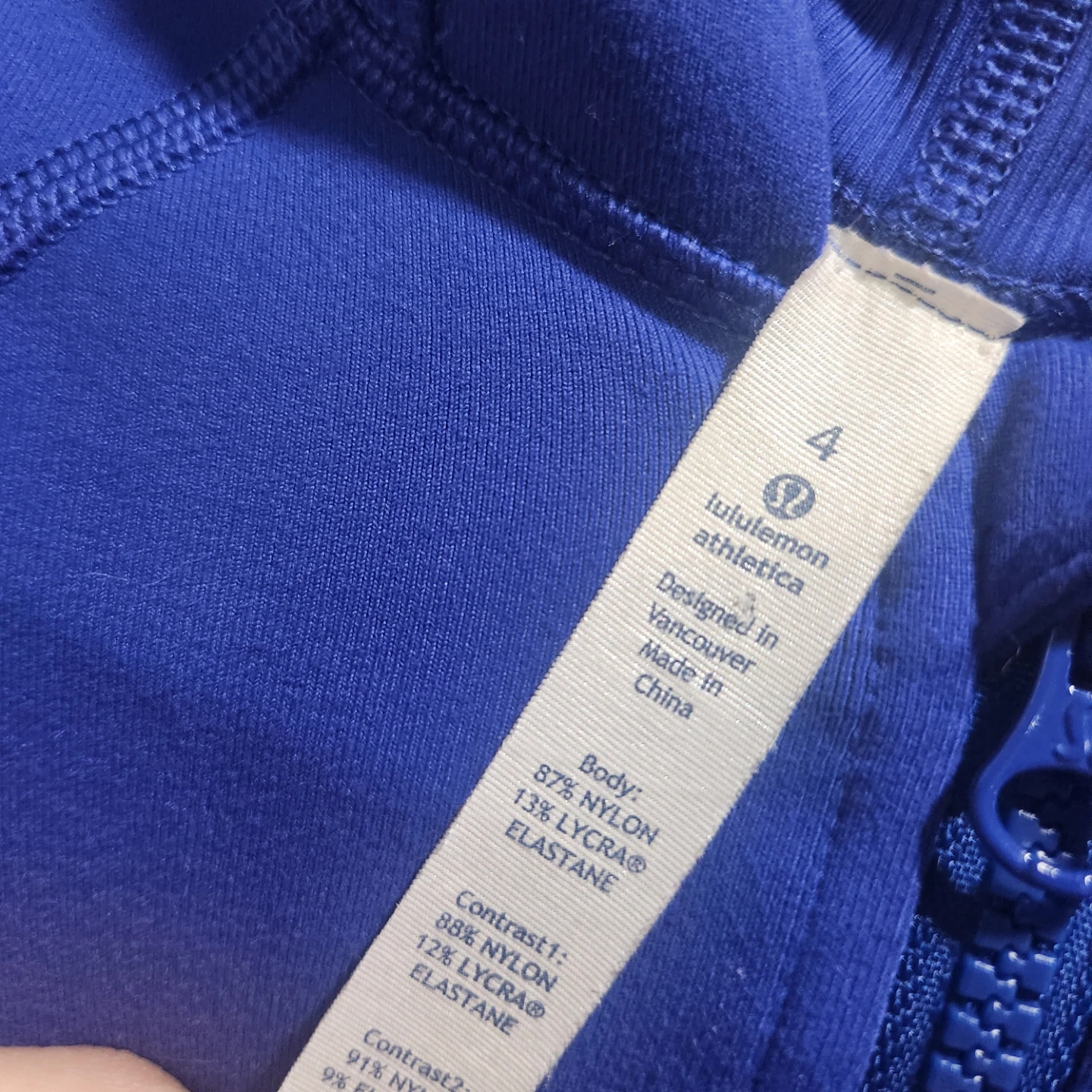 Lululemon Athletica Blue Full Zip Hoodie Jacket Size 4 - photo 3