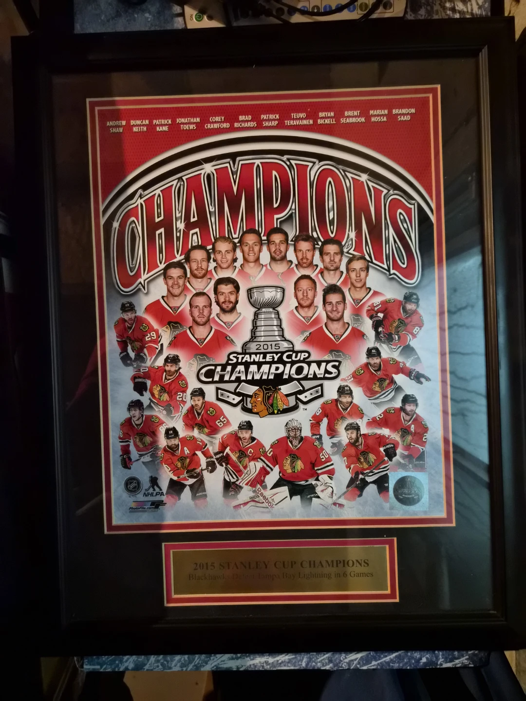 2015 Stanley Cup Champions Framed Chicago Blackhawks Poster - photo 4