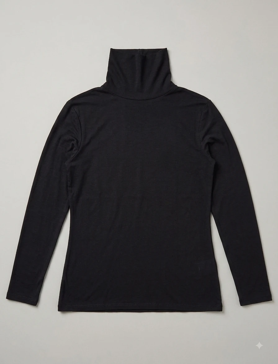 Cleo Black Long Sleeve Turtleneck