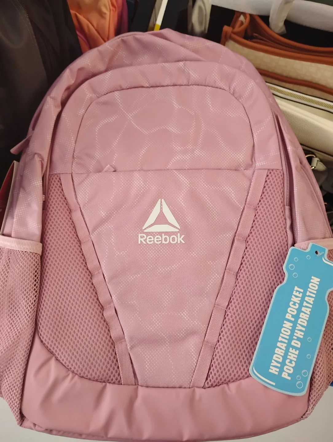 Pink Reebok Backpack with Hydration Pocket