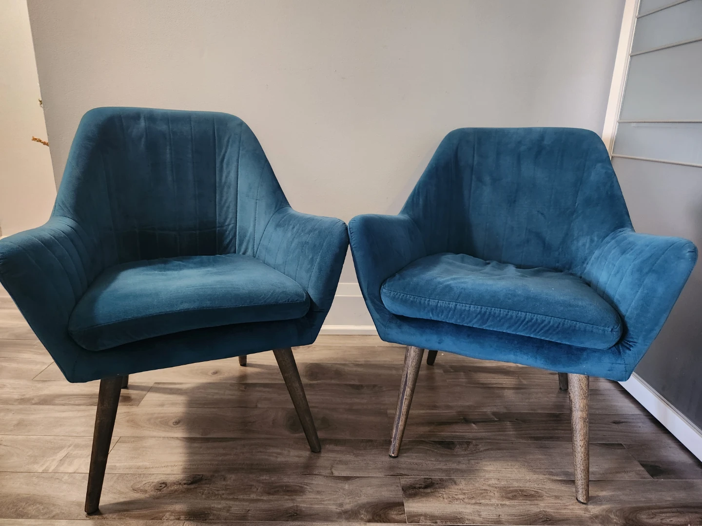 🇨🇦 Set of 2 Teal Velvet Accent chairs - photo 3