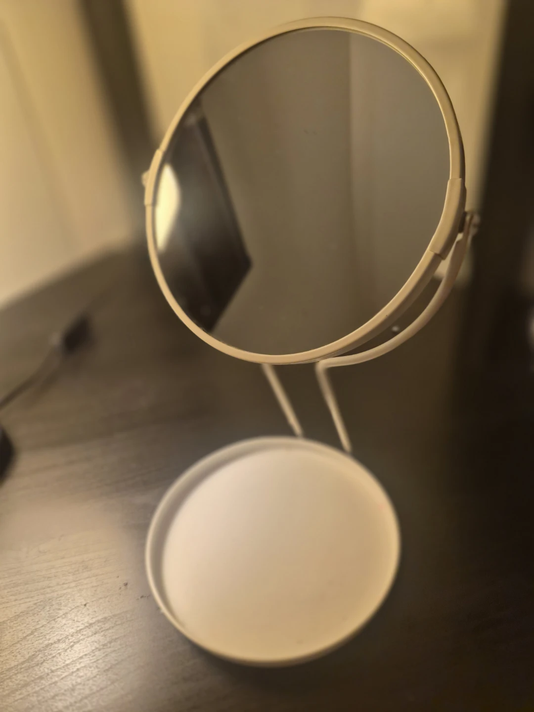 Vanity mirror with tray