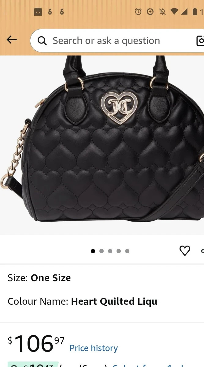 Juicy Couture Black Heart Quilted Satchel Purse - photo 3