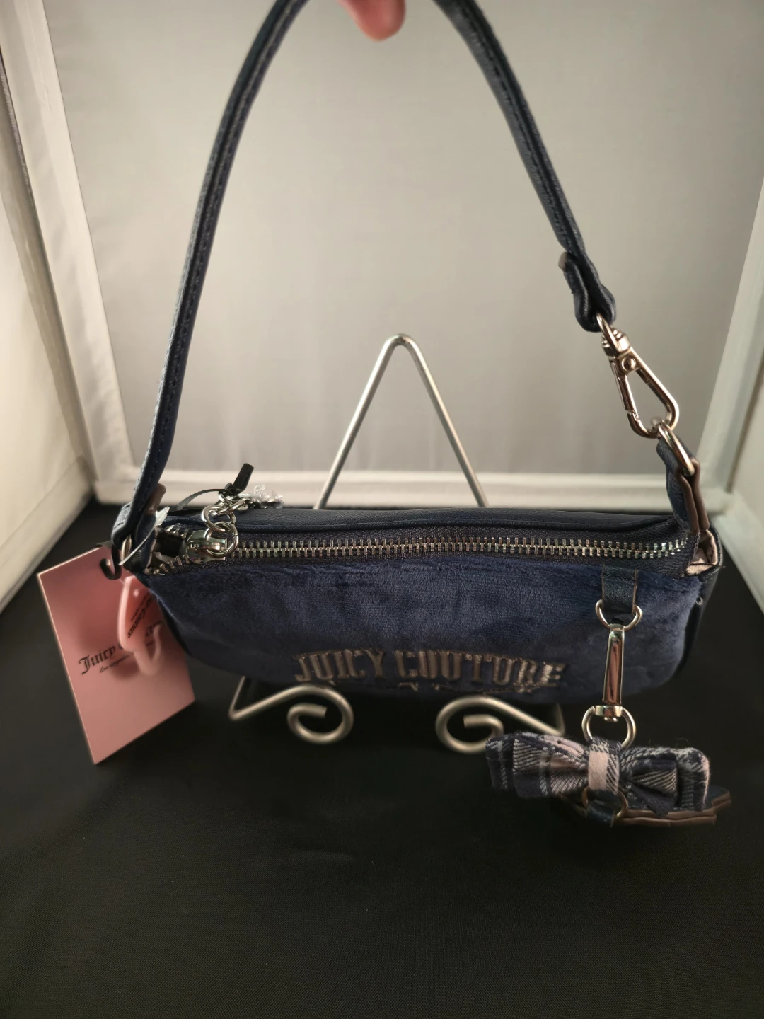 Juicy Couture Blue Velour Shoulder Bag - photo 2