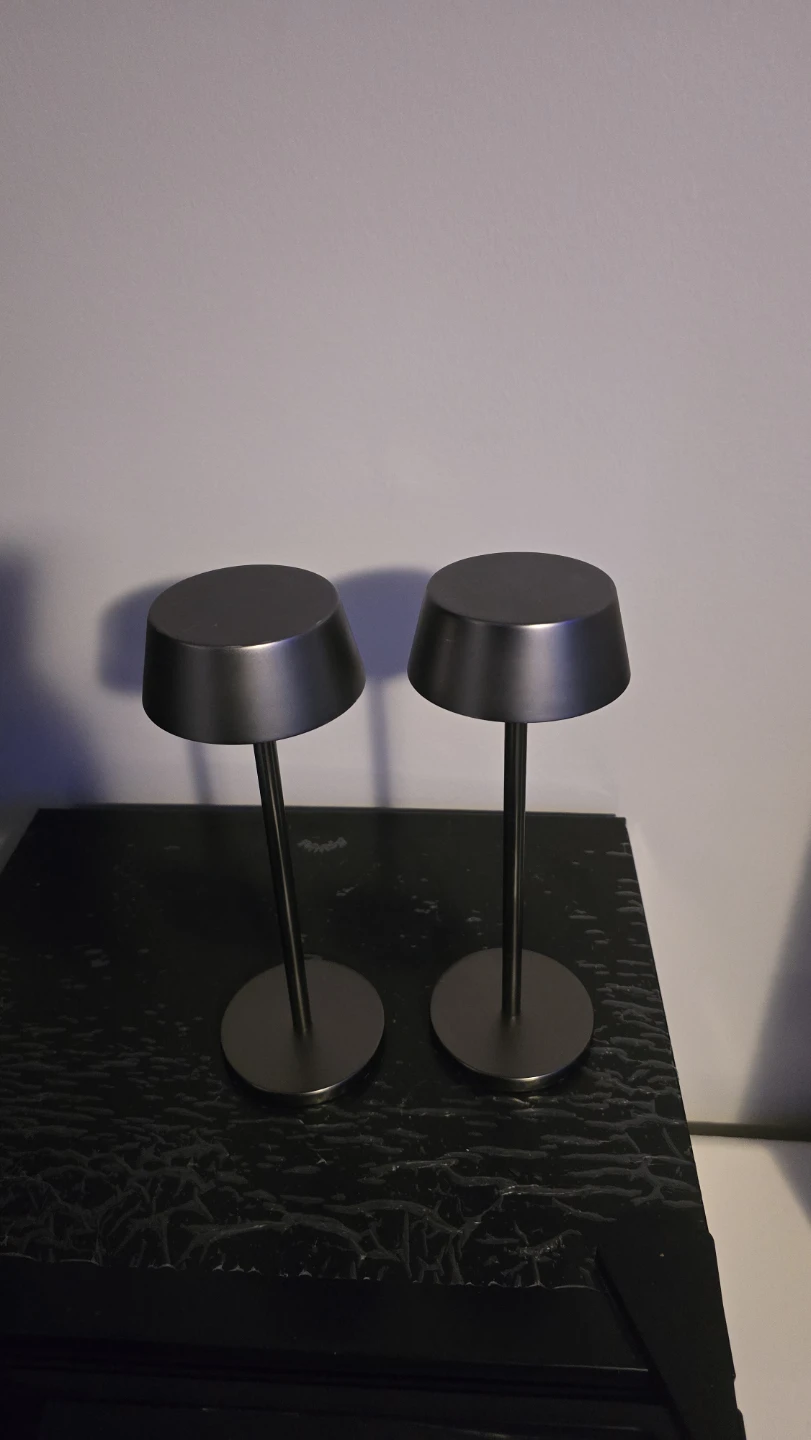 Set of 2 Black Portable LED Table Lamps - photo 3