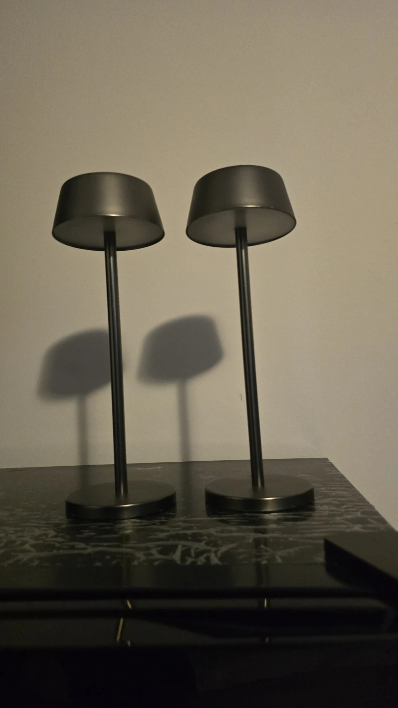 Set of 2 Black Portable LED Table Lamps - photo 2