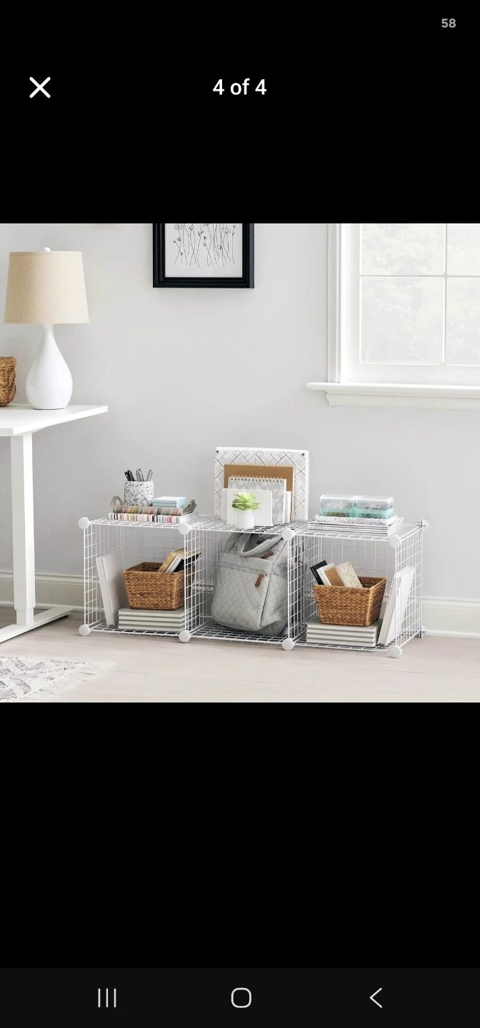 White Wire Storage Cube Organizer