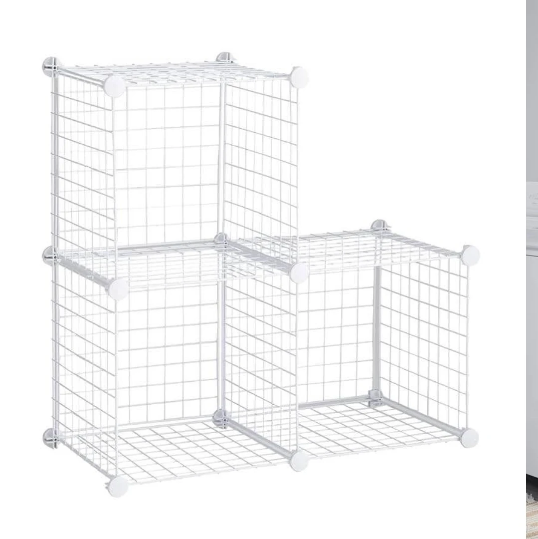 White Wire Storage Cube Organizer - photo 2