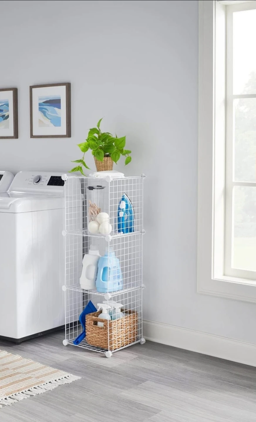 White Wire Storage Cube Organizer - photo 3
