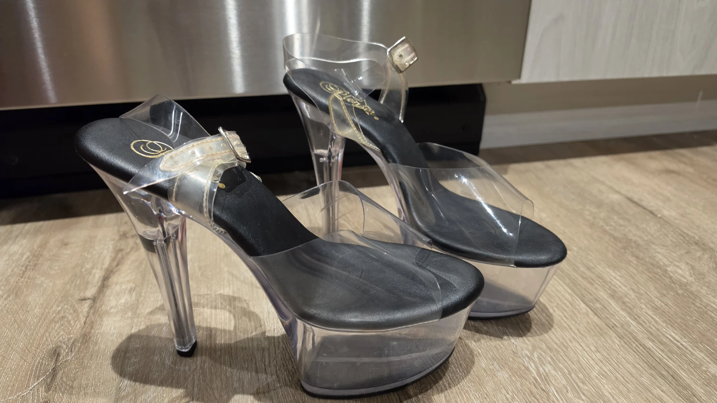 Pleaser Clear Platform Heels Size 12