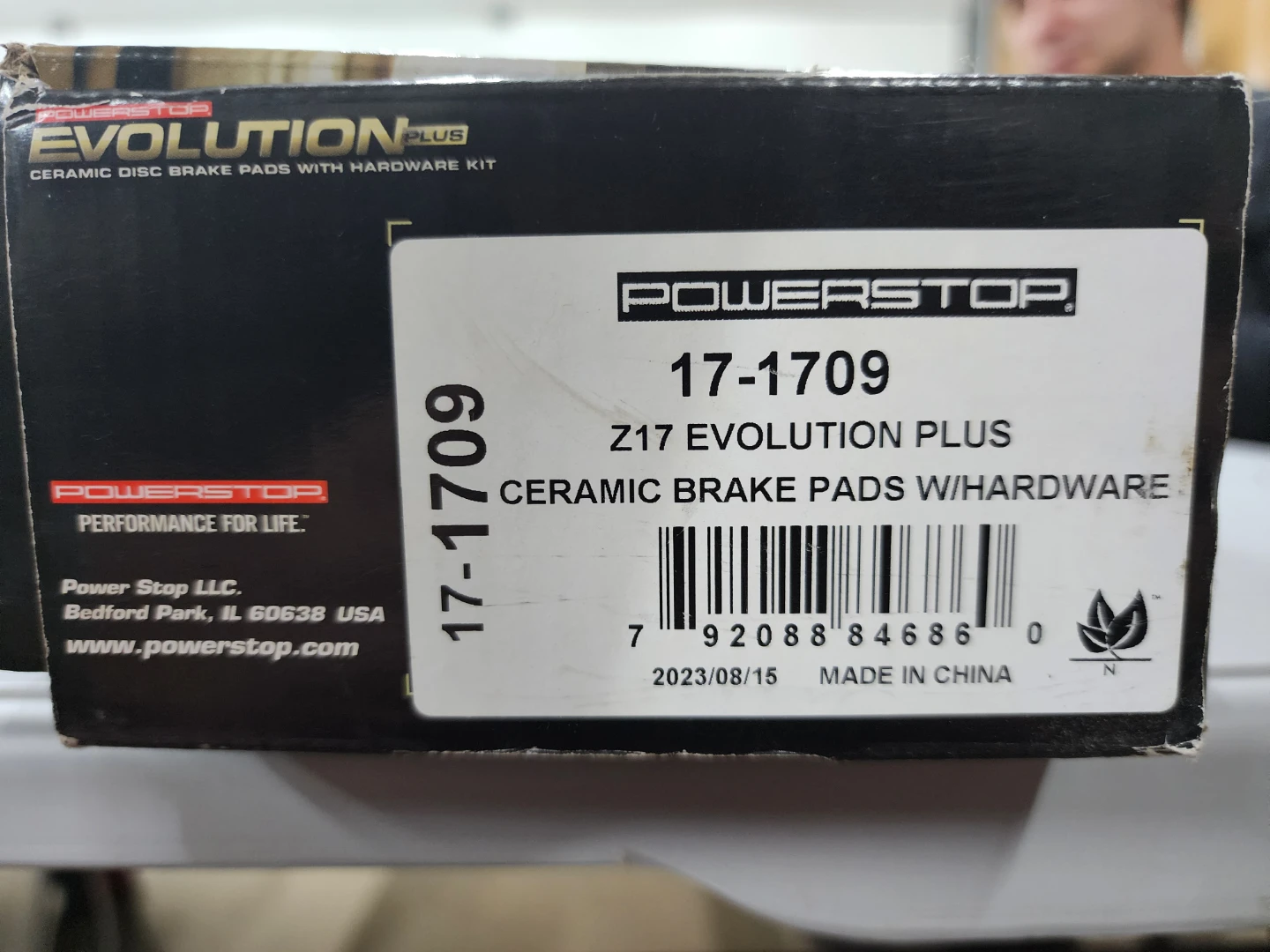 17-1709 PowerStop Z17 Evolution Plus Ceramic Pads w/Hardware Kit