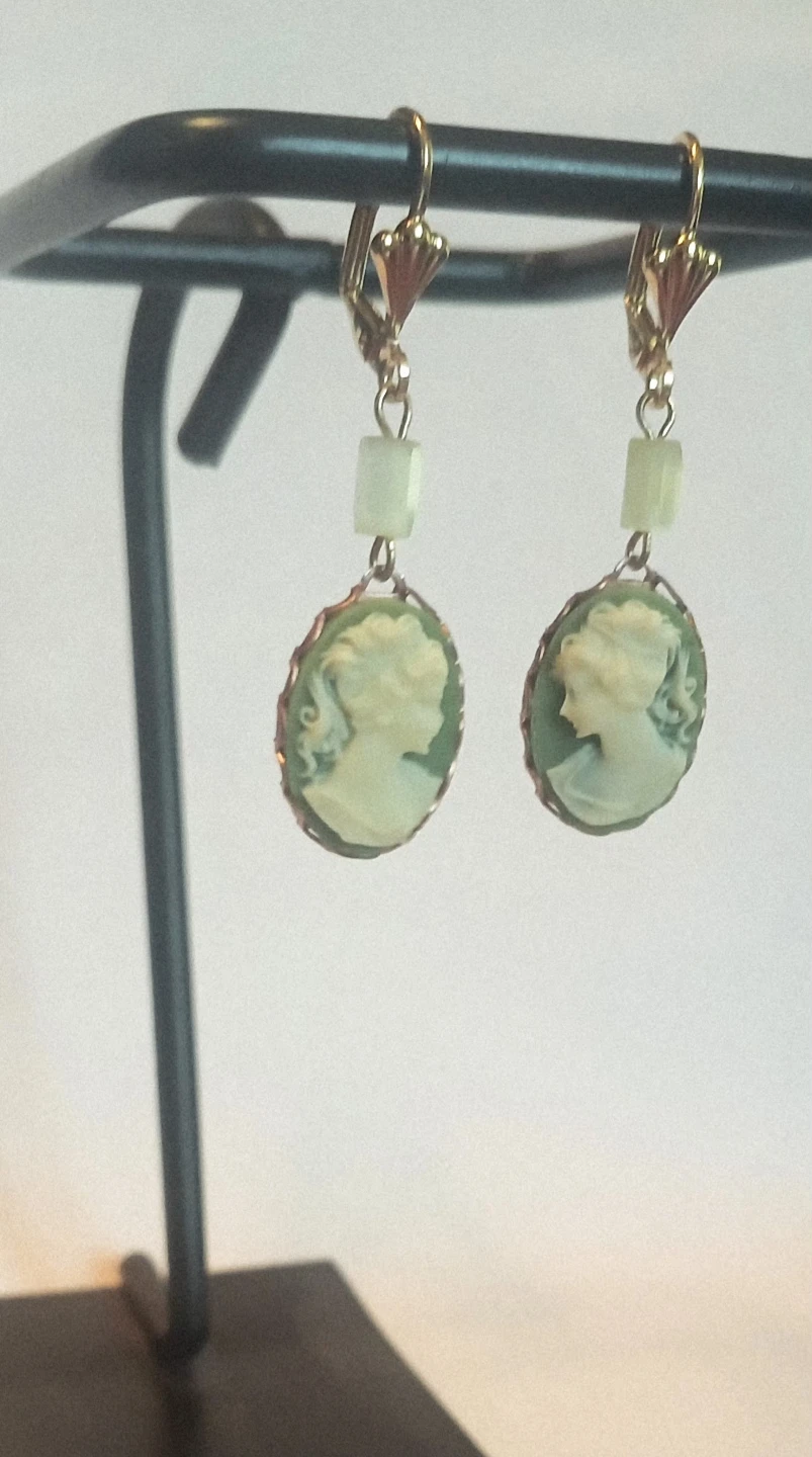 Cameo Earrings with Leverback Clasps