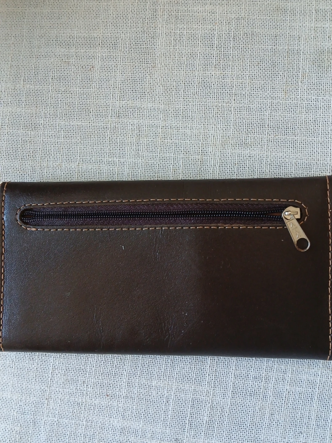 Brown Leather Wallet with Woven Detail - photo 4