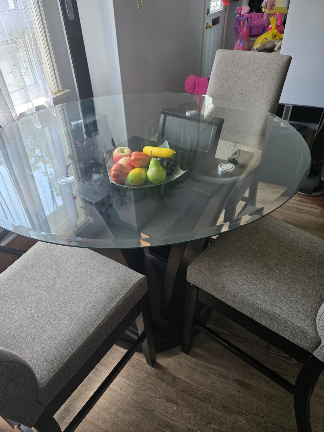 Glass Dining Table with 4 Chairs