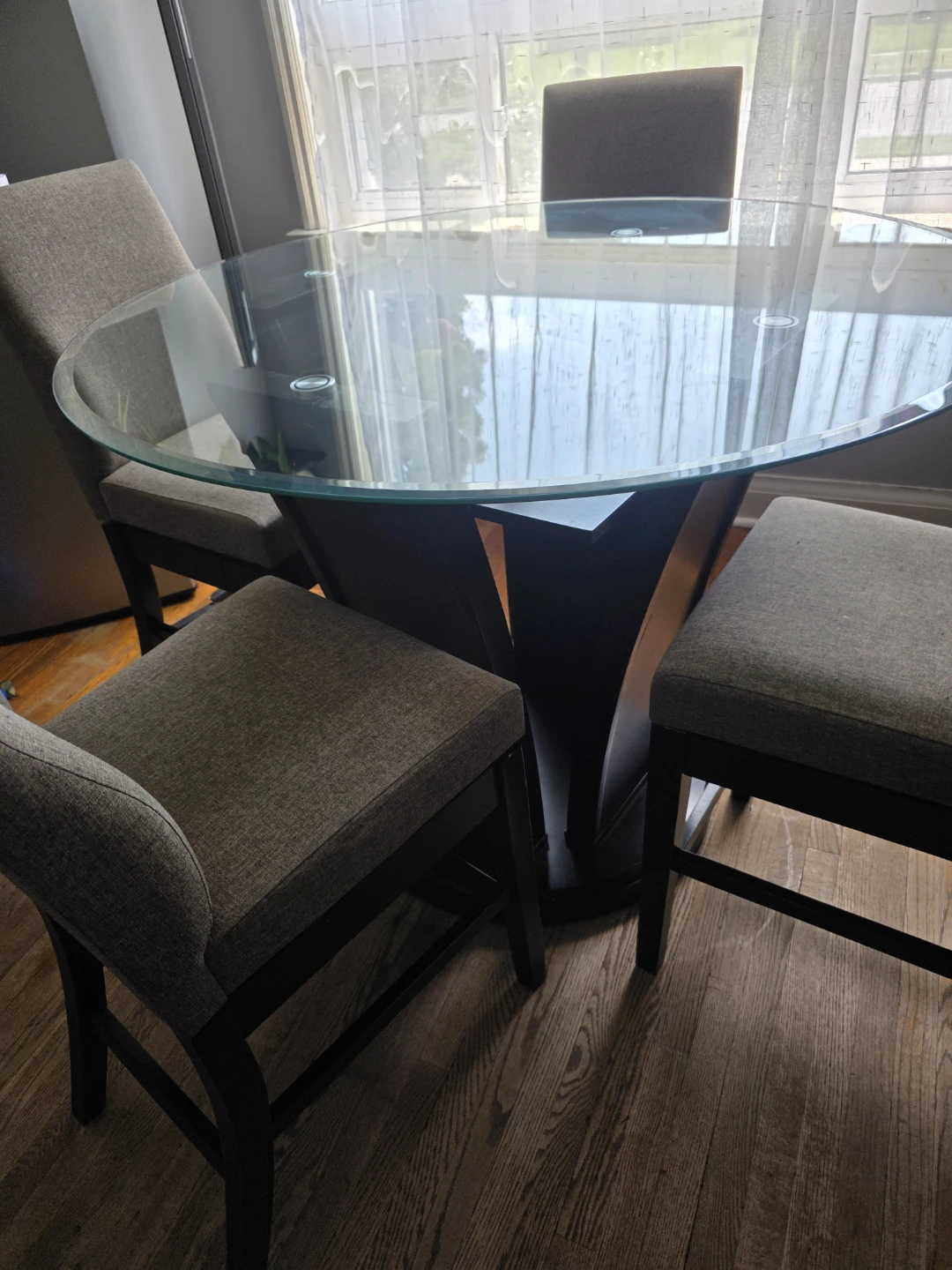 Glass Dining Table with 4 Chairs - photo 2