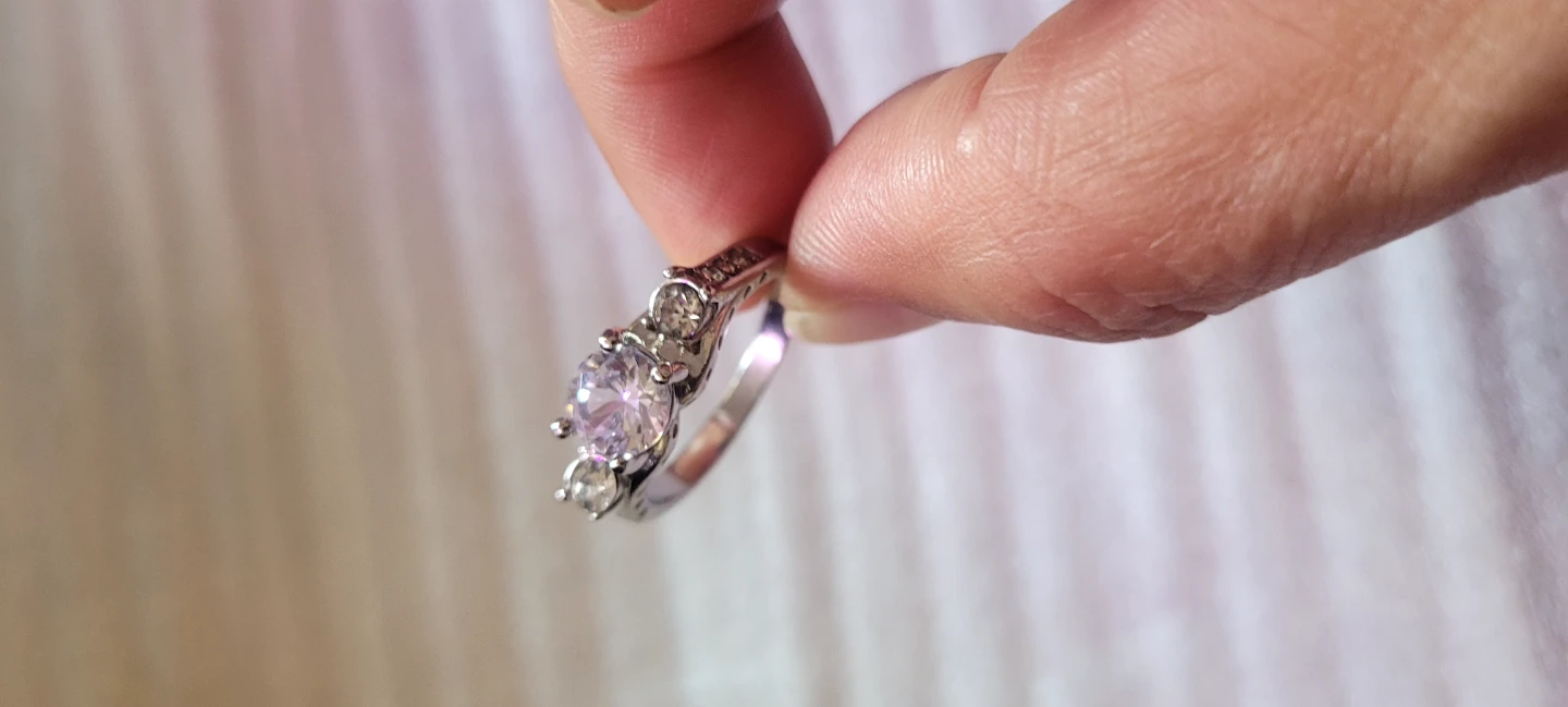 Silver-tone ring with clear stones - photo 5