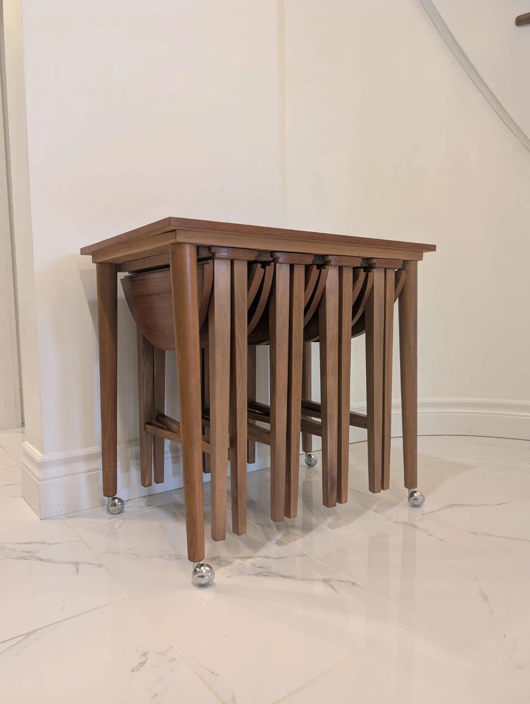 Mid-Century Modern Teak Nesting Tables Style of Poul Hundevad - photo 2