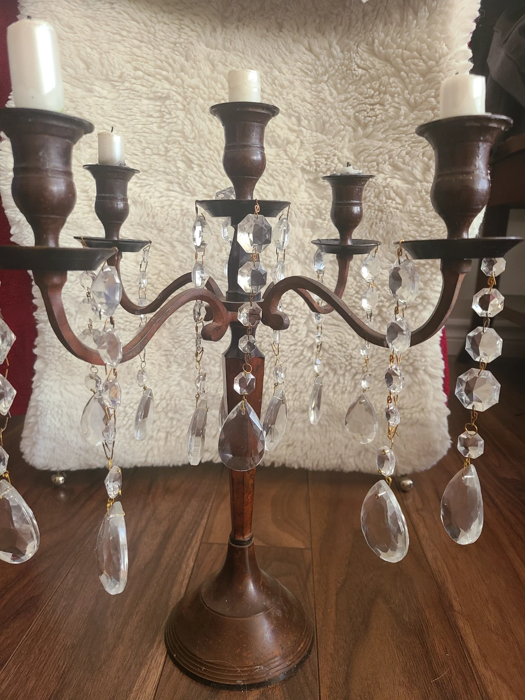 2 Ornate Crystal Candelabras - photo 4