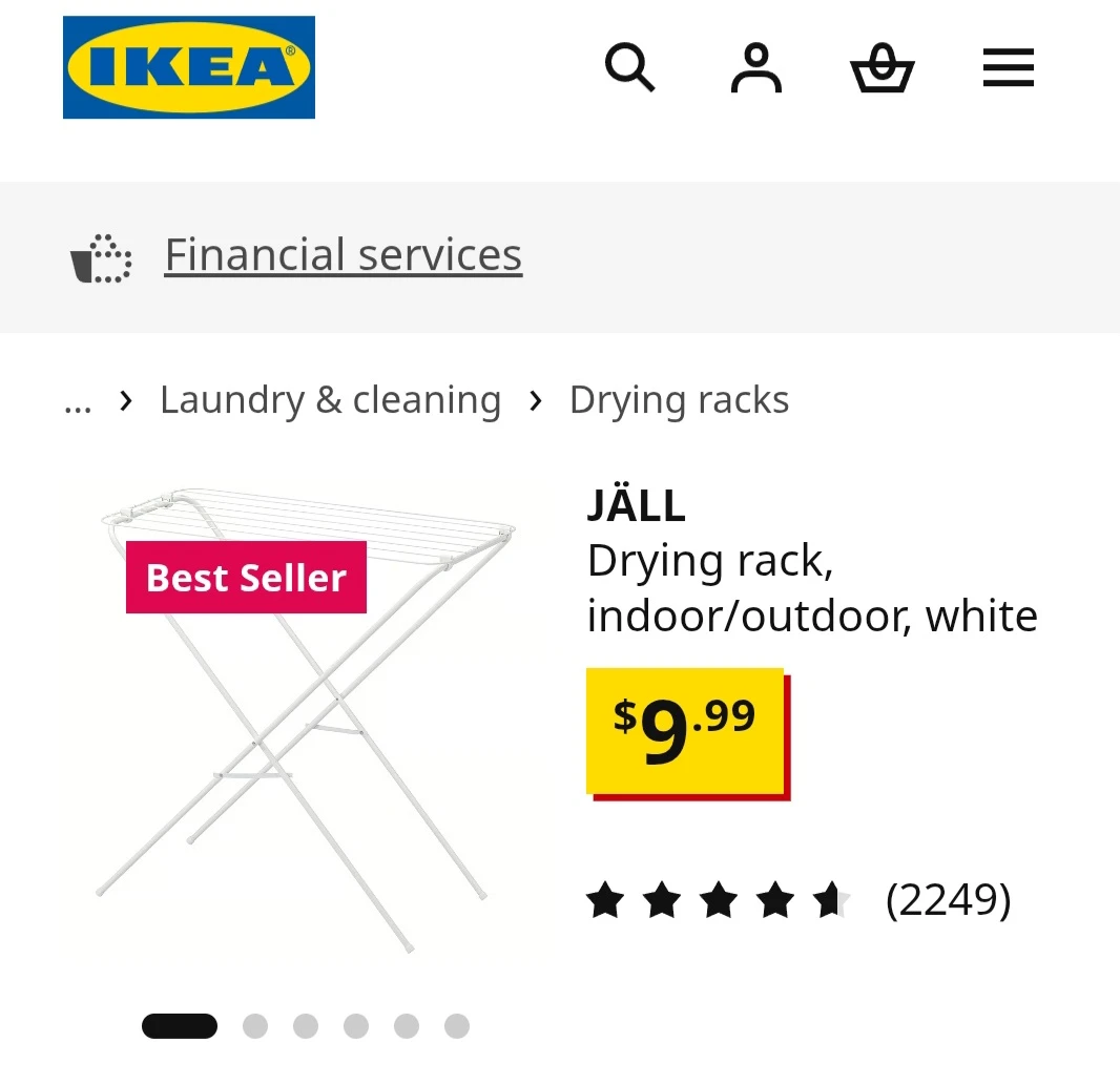 IKEA JÄLL small Drying Rack - White