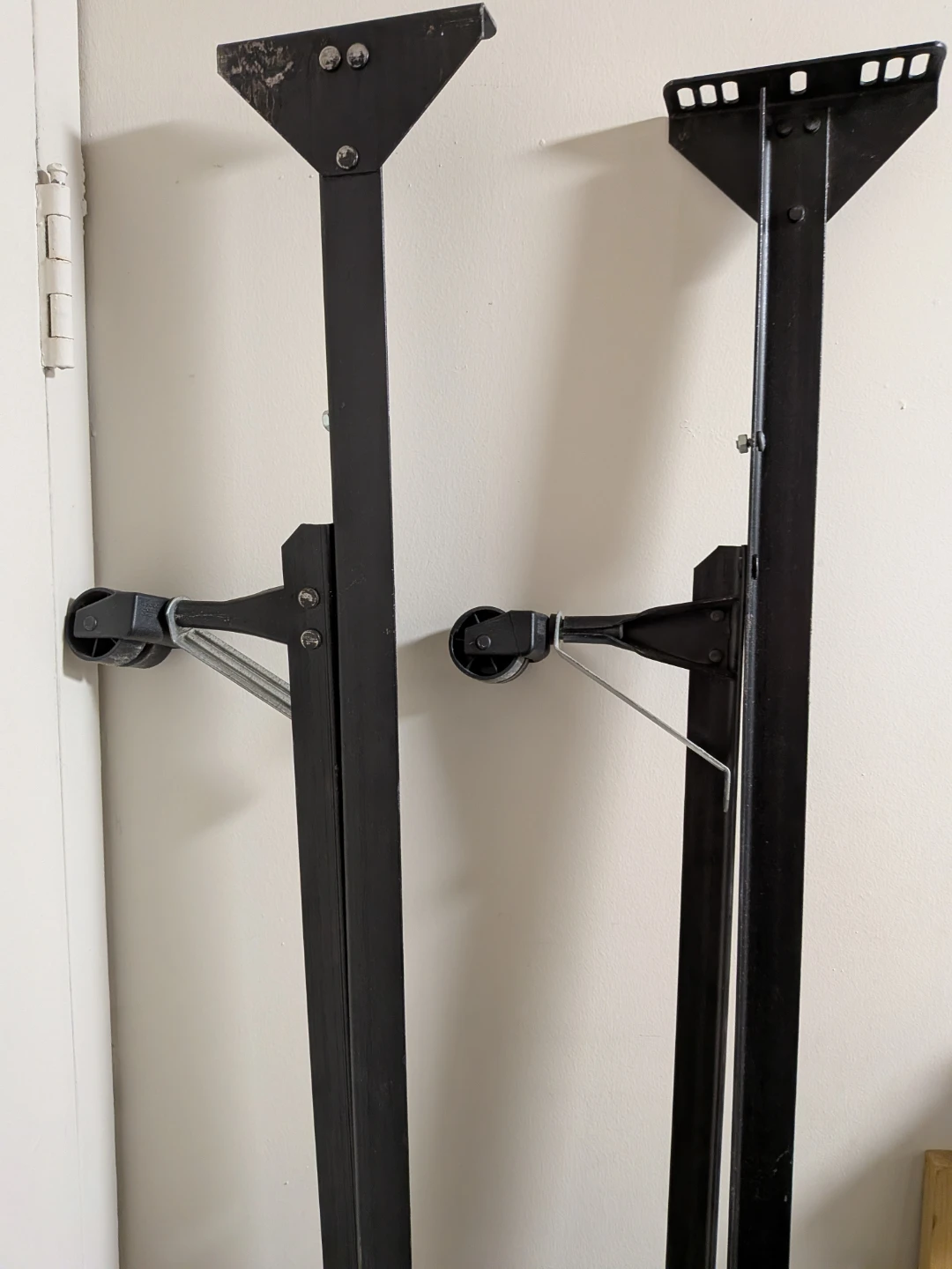 Black Metal Bed Frame with Wheels