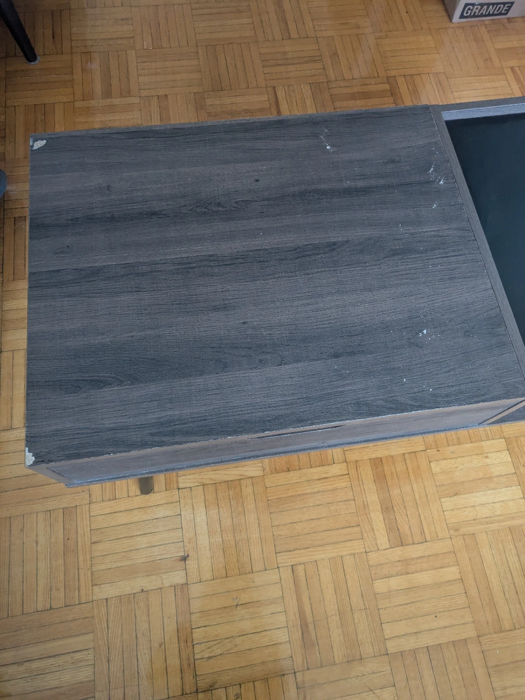 Modern dark Wood Grain Coffee Table with Storage - photo 4