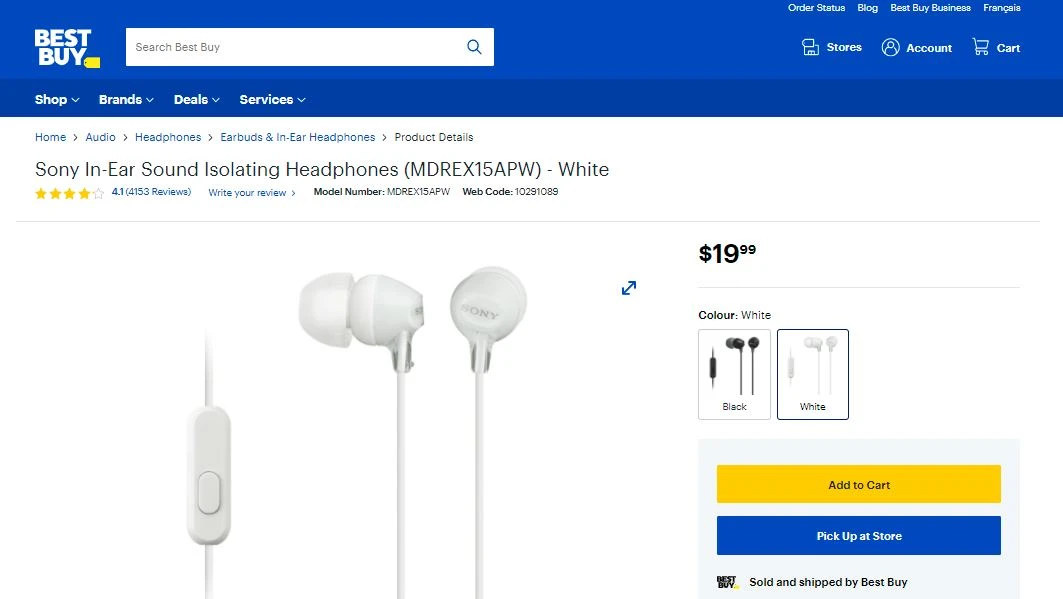 Sony In-Ear Sound Isolating Headphones - White - photo 3